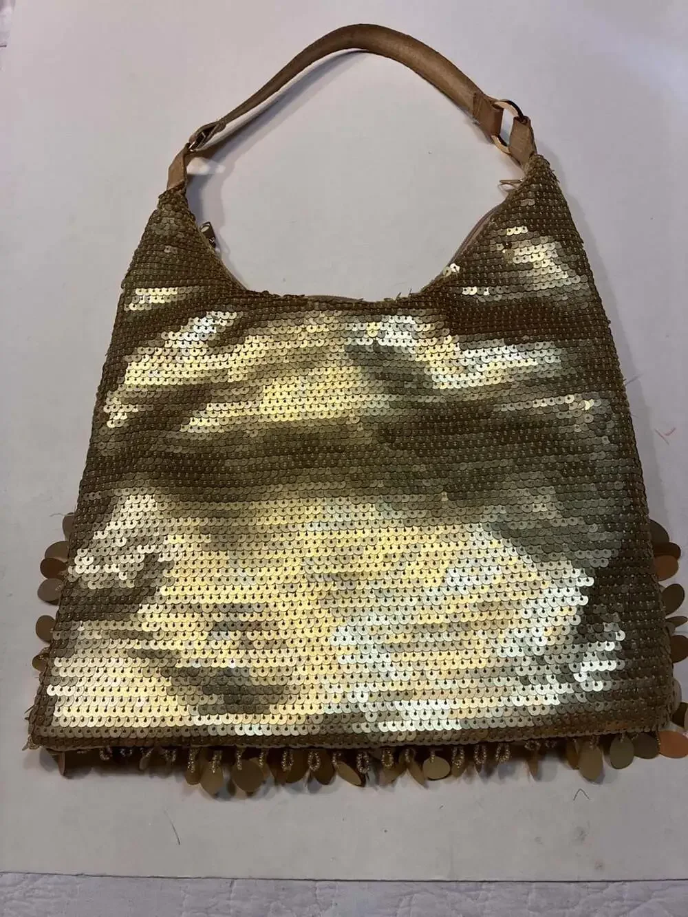 PREZZO DIVISION OF Y&S Gold Sequin Beaded Flaky Handbag Shoulder Purse